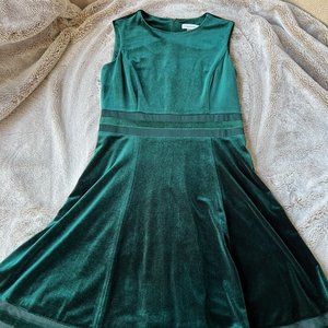 Emerald green, fit and flare, Calvin Klein holiday dress, size 6